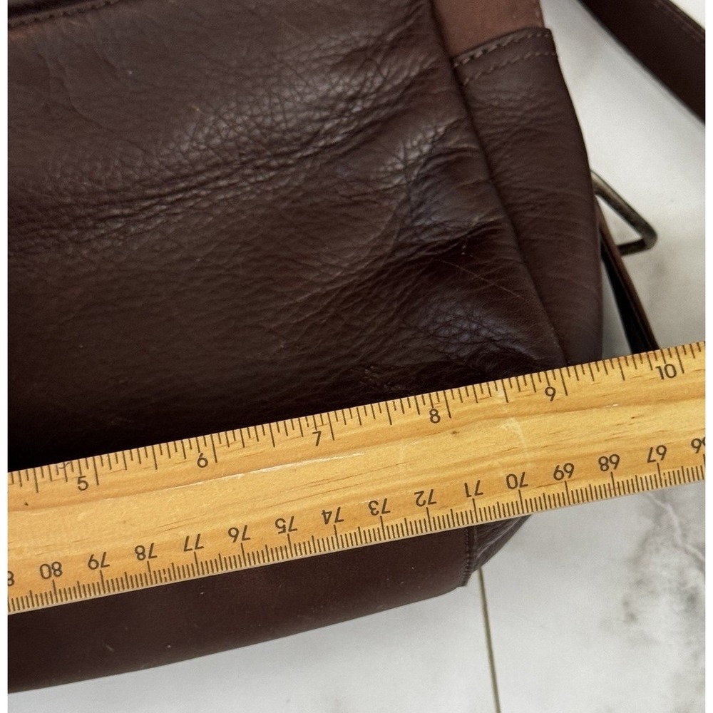 Fossil Leather Backpack/Purse Deep Brown 4 Outside Zipper Pockets Soft - Picture 7 of 8